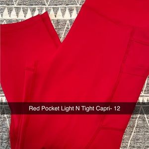 Red Pocket Light N Tight Capris 20”. Size 12